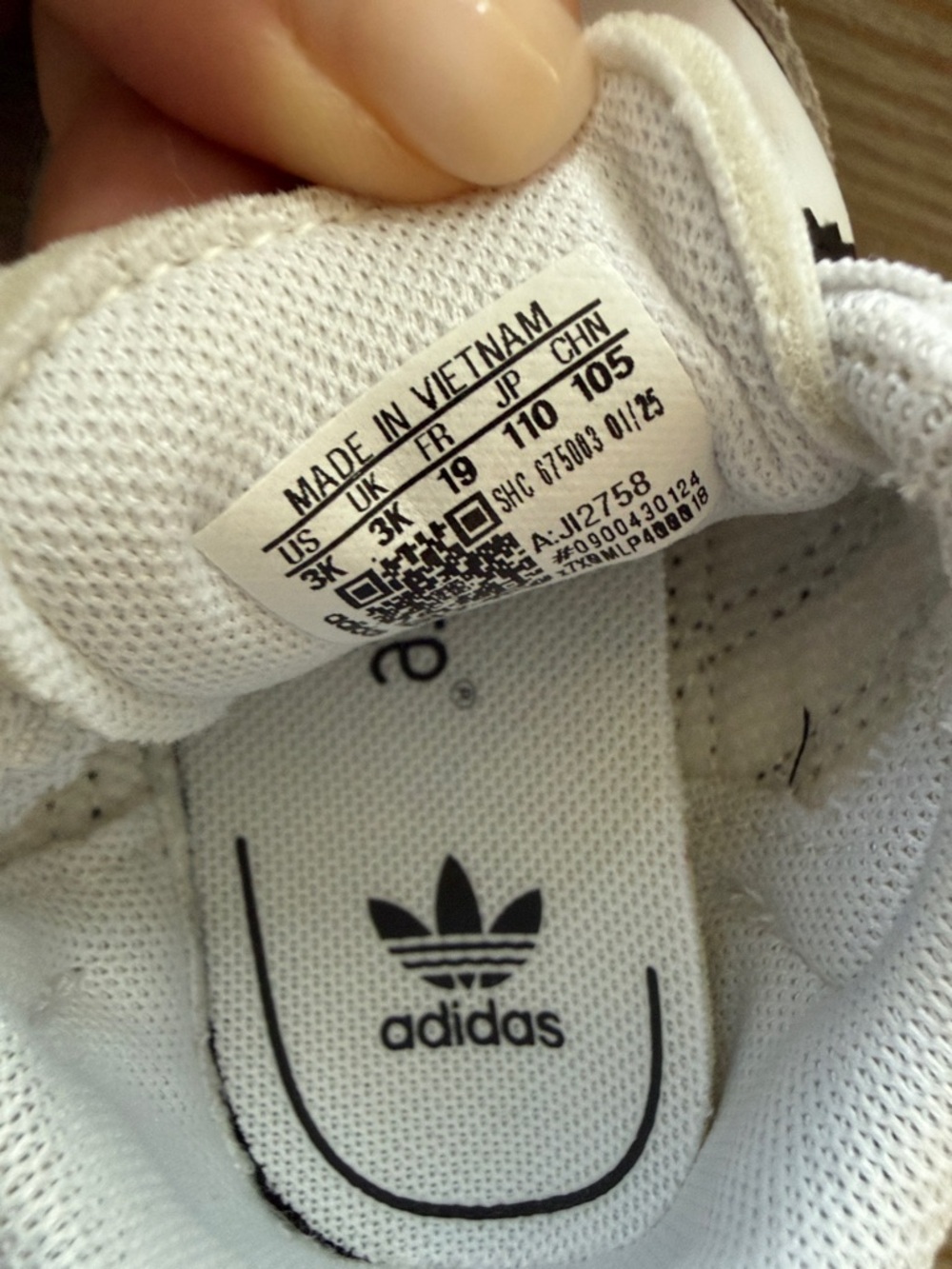 adidas Kids White, Black & Beige Retro Sneaker - Picture 3 of 3